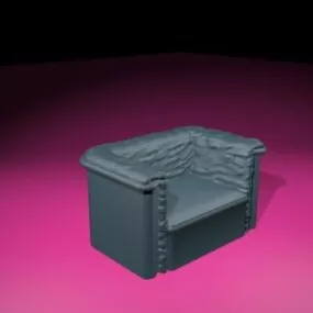 Low Profile Accent Chair 3d model