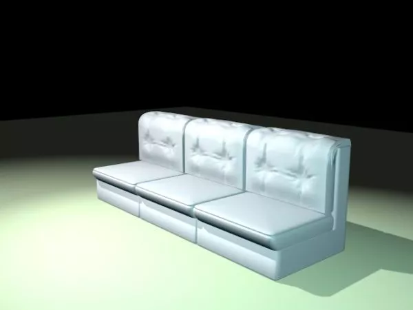 Armless Settee Sofa 3d model Armless Settee Sofa 3d model