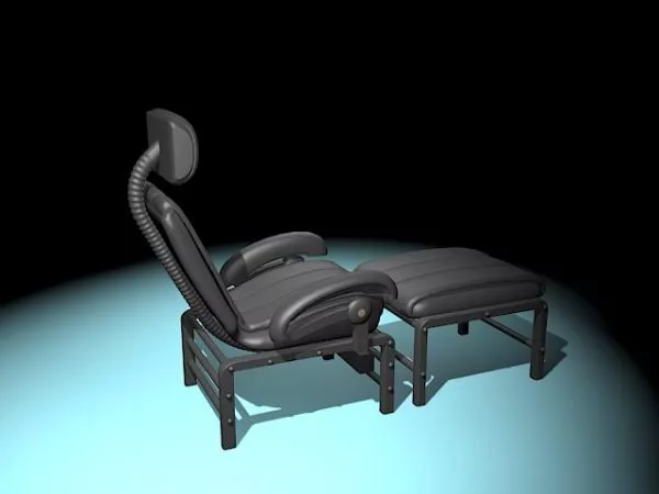 Recliner With Ottoman 3d model Recliner With Ottoman 3d model