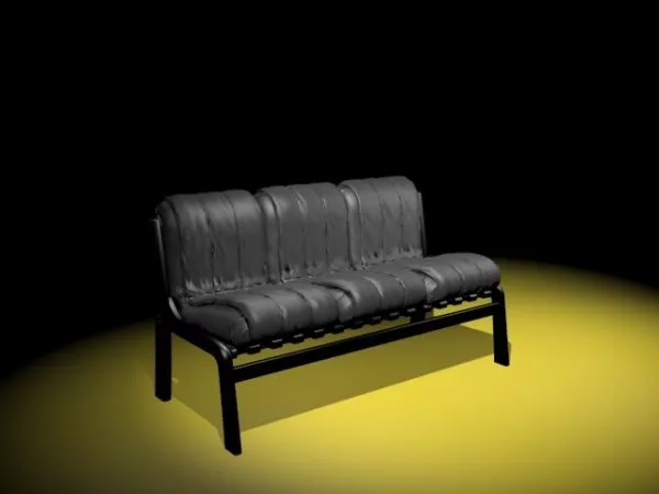 Armless Upholstered Settee 3d model Armless Upholstered Settee 3d model