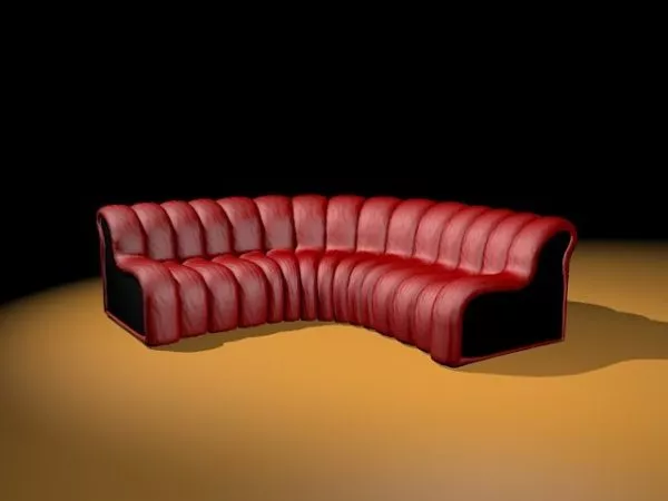 Red Curved Sectional Sofa 3d model Red Curved Sectional Sofa 3d model