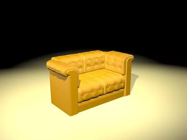 Yellow Loveseat 3d model Yellow Loveseat 3d model