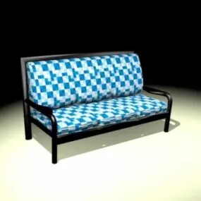 Plaid Settee Bench 3d model