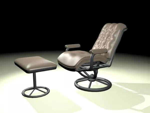 Swivel Recliner With Ottoman 3d model Swivel Recliner With Ottoman 3d model