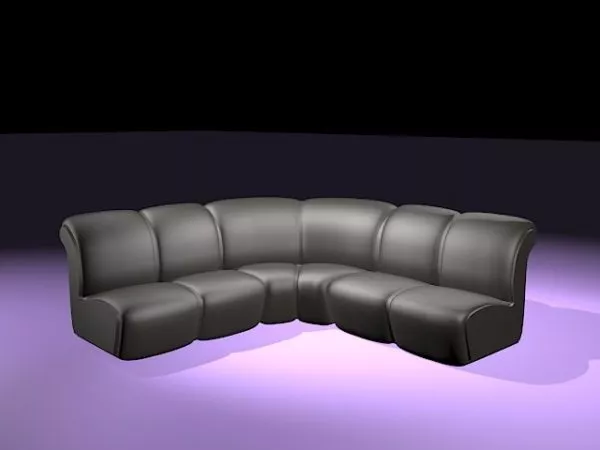 Black Leather Corner Sofa 3d model Black Leather Corner Sofa 3d model