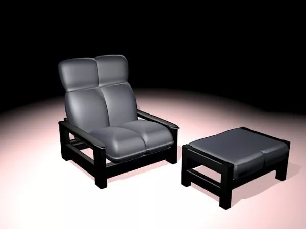 Lounge Chair With Ottoman 3d model Lounge Chair With Ottoman 3d model