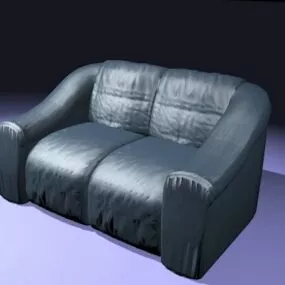 Navy Blue Loveseat 3d model
