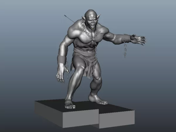 Half-orc Barbarian 3d model Half-orc Barbarian 3d model