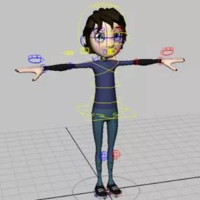 Cartoon Boy Rig 3d model