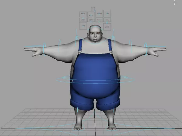 Fat Cartoon Character Rig 3d model Fat Cartoon Character Rig 3d model