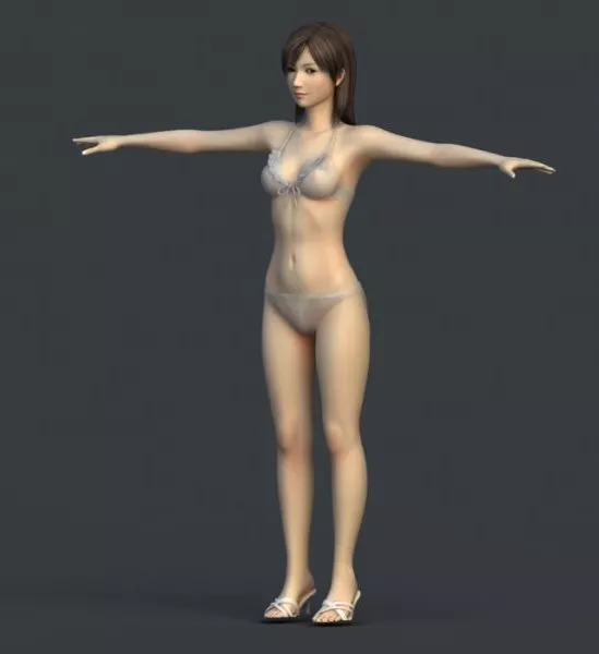 Hot Asian Bikini Girl 3d model Hot Asian Bikini Girl 3d model