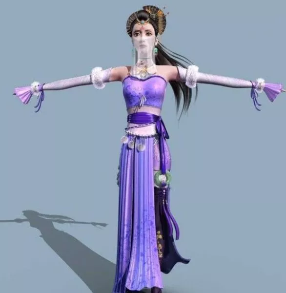 Medieval Princess With Veil 3d model Medieval Princess With Veil 3d model