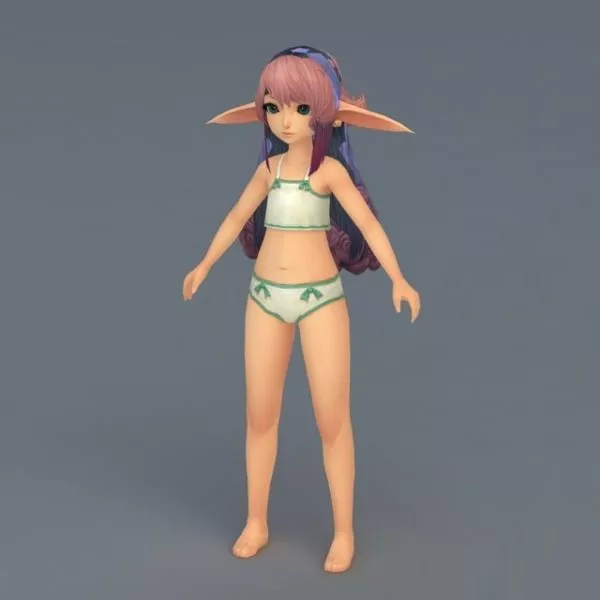 Cute Elf Girl 3d model Cute Elf Girl 3d model