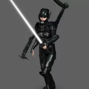 Sci-fi Warrior Woman 3d model