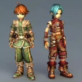 Chibi Boy Warrior 3d model
