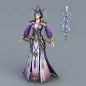 Ancient Chinese Swordswoman 3d model
