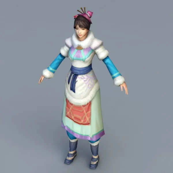 Mongolian Woman 3d model Mongolian Woman 3d model