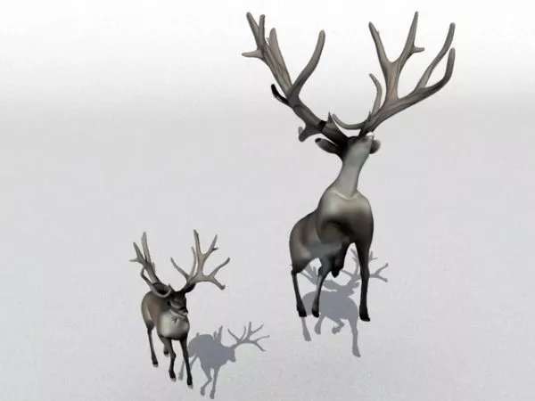 Mother Deer And Fawn 3d model Mother Deer And Fawn 3d model