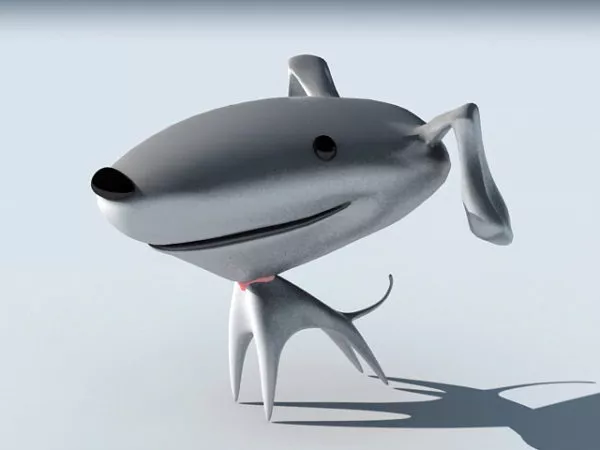 Pitbull Dog Animal Lowpoly 3d model