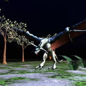 Animated Fire Blowing Dragon 3d model