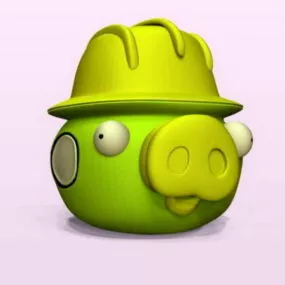 Funny Pig Cartoon 3d model