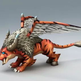 Winged Tiger 3d model