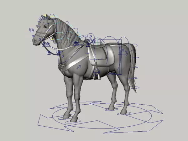 Horse With Saddle Rig 3d model Horse With Saddle Rig 3d model