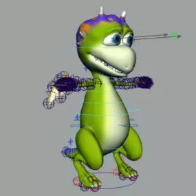 Cute Anime Dragon Rig 3d model