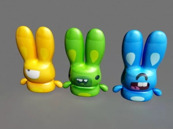Rabbit Cartoon Rigged Character 3d model