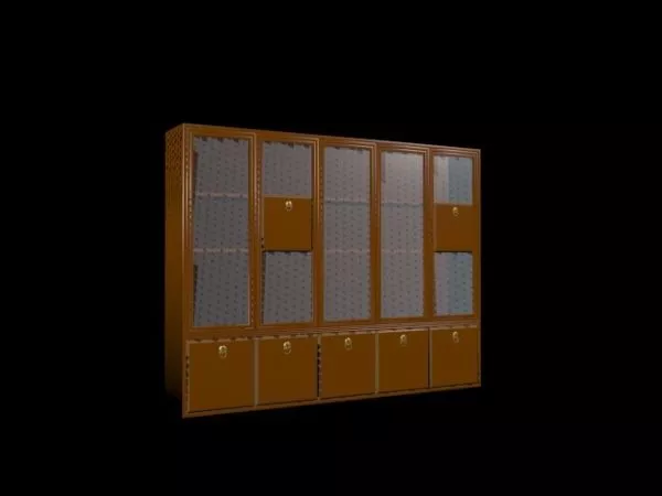 Bookcase With Glass Doors 3d model Bookcase With Glass Doors 3d model