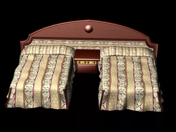 Simple Nightstand With Two Drawers 3d model