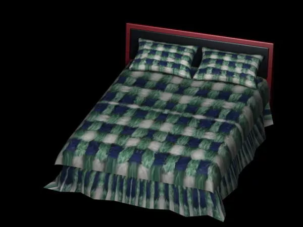 Platform Bed With Bedding Sets 3d model Platform Bed With Bedding Sets 3d model