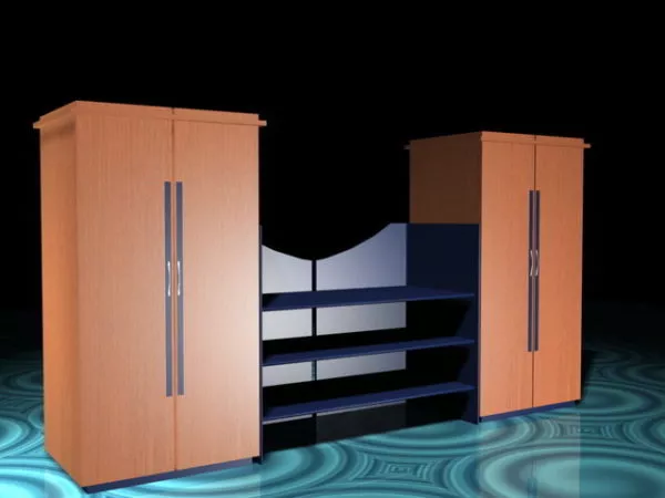 Office Wall Units With Shelves 3d model Office Wall Units With Shelves 3d model