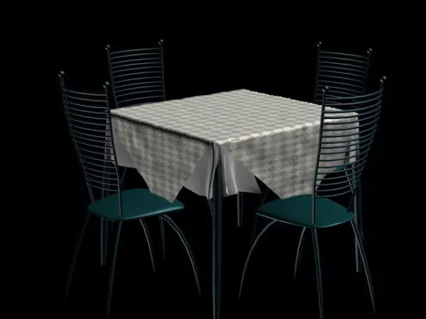 5 Piece Metal Dining Sets 3d model 5 Piece Metal Dining Sets 3d model