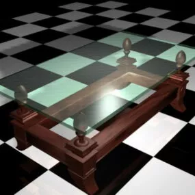Glass Top Coffee Table 3d model