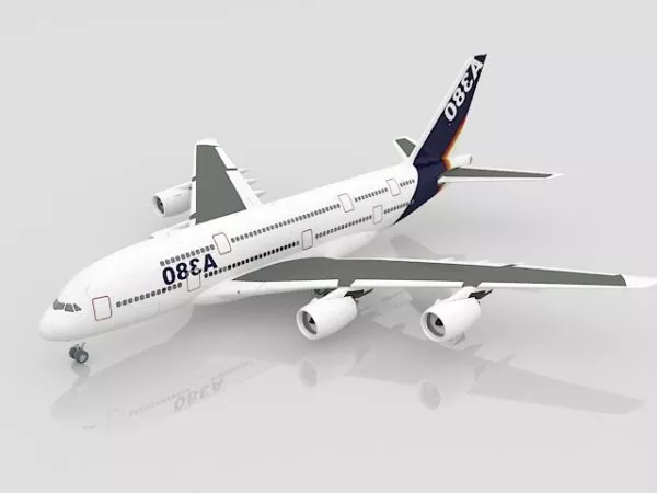 Airbus A380 Jet Airliner 3d model Airbus A380 Jet Airliner 3d model