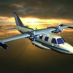 Twin Engine High Wing Airplane 3d model