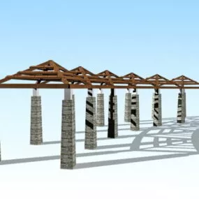 Pergola Walkway Design 3d model