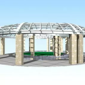 Modern Plaza Pergola 3d model