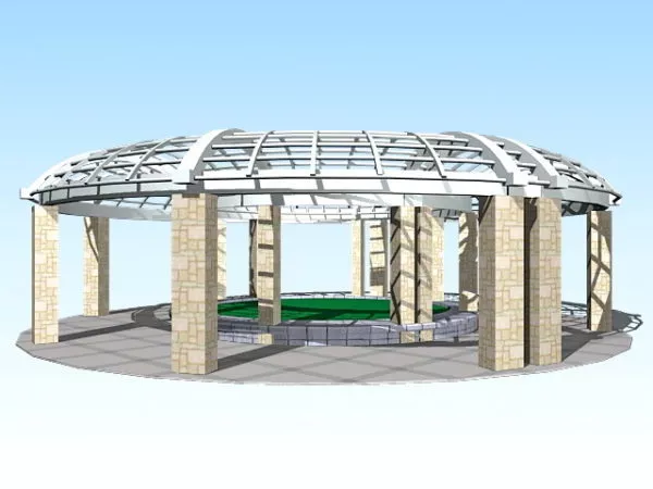 Modern Plaza Pergola 3d model Modern Plaza Pergola 3d model