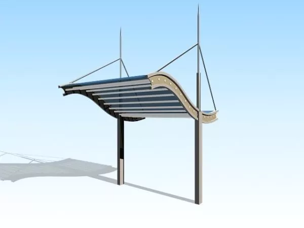 Canopy Structure With Wall Mounted Stand 3d model
