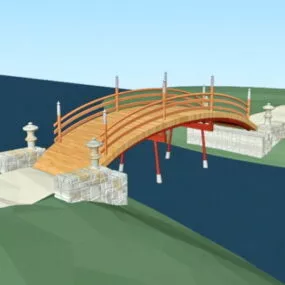 Stone And Wood Bridge 3d model