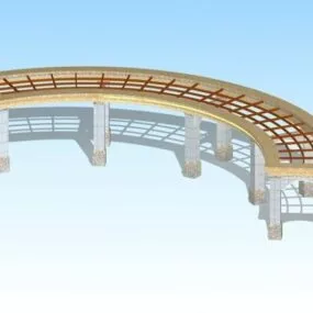 Park Pergola Structures 3d model