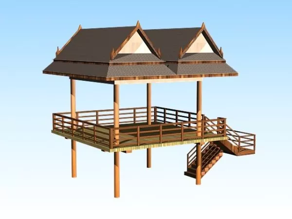 Sunset Lake Scene 3d model