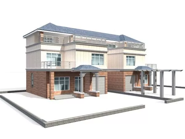 Townhouse With Garage 3d model Townhouse With Garage 3d model