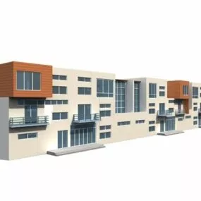Modern Townhouse Building 3d model