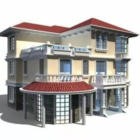 Three Floor Home Design 3d model