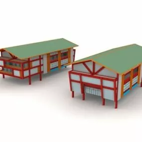 Stilted House Building 3d model