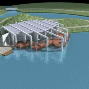 Seaside Villa With Deck 3d model