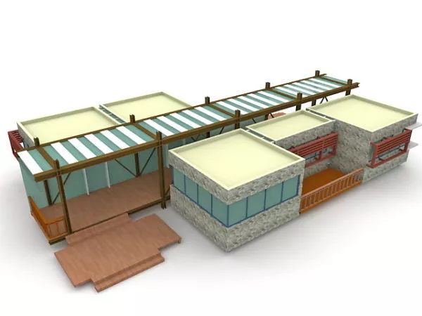 Rustic Cottage Abandoned House 3d model